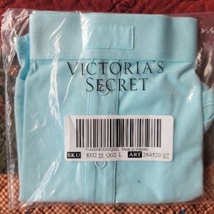 NWT PINK by Victoria's Secret boyshort, light blue, large